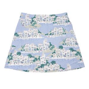 J. Jill Scenic Print Pencil Skirt in Blue and White